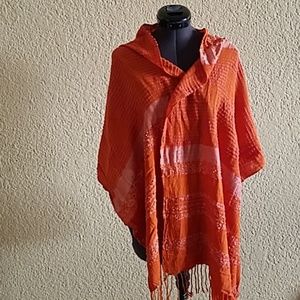 Orange textured scarf/wrap by pier one